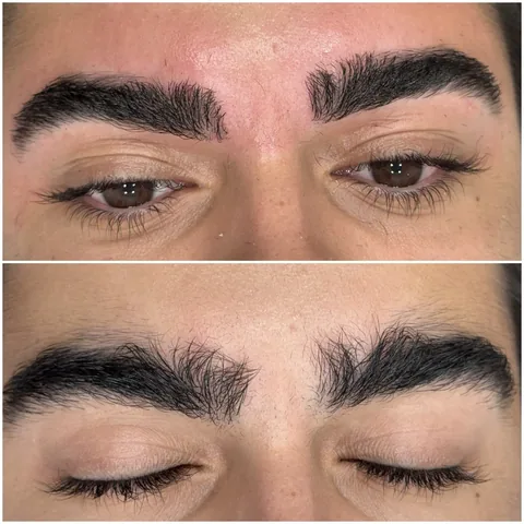 Design de sobrancelhas, depois (em cima) e antes (em baixo), cliente 1, Kaoma Ferraz, Alvalade, Lisboa