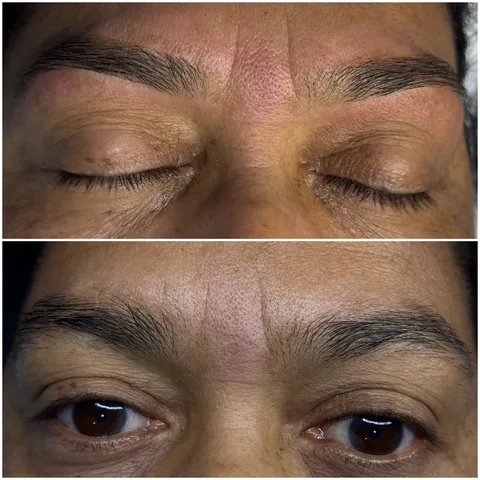 Design de sobrancelhas, depois (em cima) e antes (em baixo), cliente 3, Kaoma Ferraz, Alvalade, Lisboa